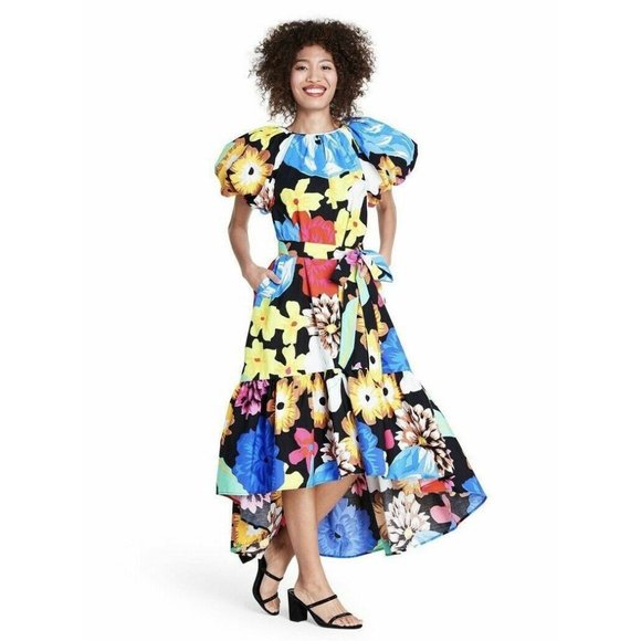 Christopher John Rogers For Target Floral Puff Sleeve High-Low Dress XXS Multi - Picture 1 of 12
